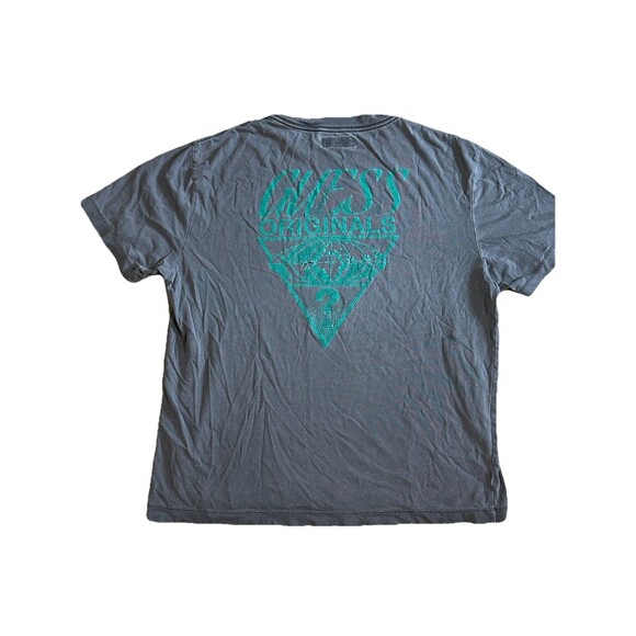 Vintage 90s Guess Surf Fader T Shirt Distressing Double Sided Grey Size Medium - Picture 4 of 7